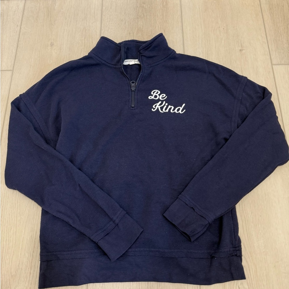 Grayson Threads Navy Long Sleeve Half Zip Pullover Womens Size S